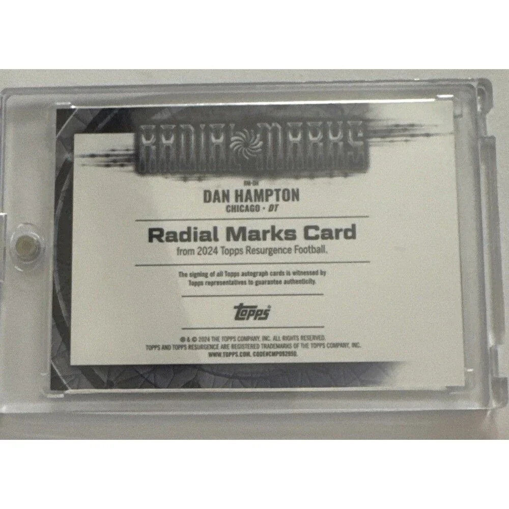 2024 Topps Resurgence #RM-DH Dan Hampton Radial Marks Autographs Blue Surge /99